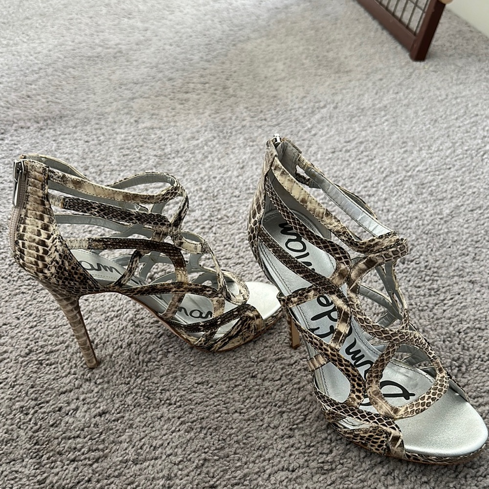 Sam Edelman leopard print strappy heels